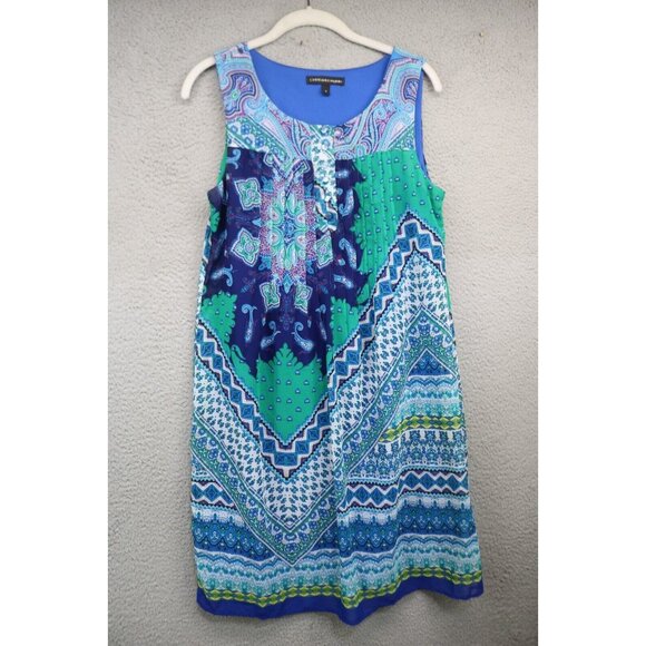 Chris McLaughlin Sleeveless Chiffon Dress-Size 6-Geometric-Whimsigoth-Fairy - Picture 1 of 11